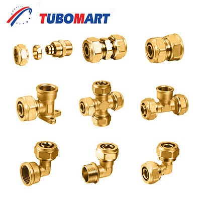 Các phụ kiện nén ống PEX bằng đồng được mạ Chrome cho các kết nối chống rò rỉ