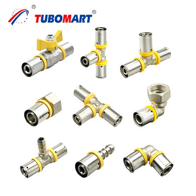 Nickel Plated Brass Pex Press Fittings Đẩy để kết nối không có chì cho hệ thống ống nước