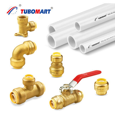 Chất phụ kiện bằng đồng không chì Push In PN10 / PN16 1/2 Pex Push Fit Coupling