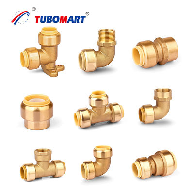 Đồng ống nước khuỷu tay phụ kiện không chì kết nối nhanh Pex đẩy phù hợp phụ kiện