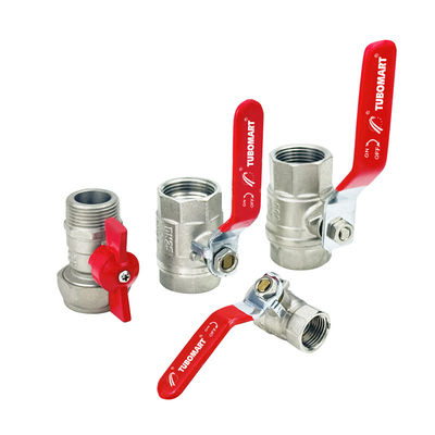 ODM 1/2 Inch Brass Gas Ball Valve tùy chỉnh với tay cầm màu đỏ