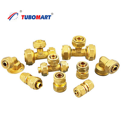 Pex hệ thống đồng đường nước nén phù hợp thẳng khuỷu tay Tee Cross