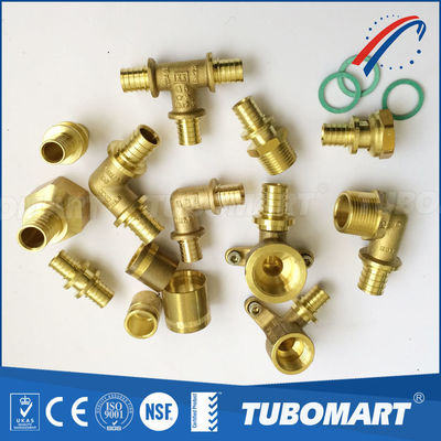 Bơm ống bằng đồng Pex trượt phù hợp 1/2 inch 3/4 inch 1 inch Pex ống Tee