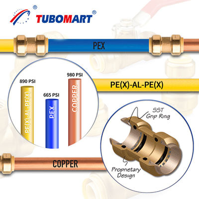 Sản phẩm làm nóng bằng nước PN10 PN16 Pex Push Fittings Nickel Plated Push To Connect Fittings