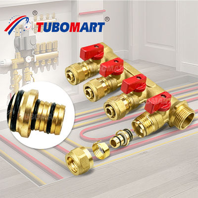 Sợi dây kết nối đồng PEX Manifold 3/4 inch 1 inch Pex Manifold nước nóng