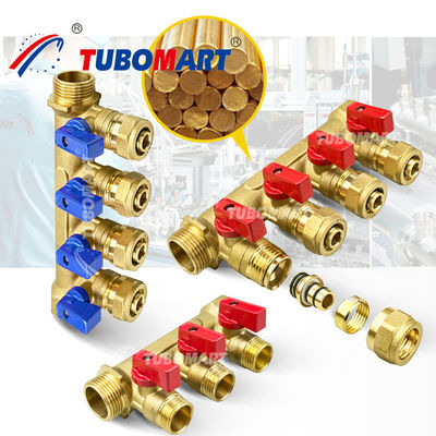 Nhiều ổ cắm 1/2 inch đồng Pex Manifold 150 Psi Với nhiệt độ cao kháng