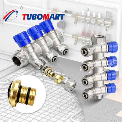 Brass Pex Ball Valve Manifold 2 - 12 Outlet Underfloor Heating Manifold