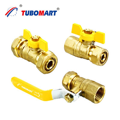 Máy kết nối giải phóng nhanh van khí đồng hiệu suất tùy chỉnh tay cầm màu vàng