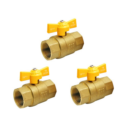 Tất cả kích thước tiêu chuẩn tùy chỉnh ống khí màu vàng van khí với tay cầm bướm tùy chọn màu sắc
