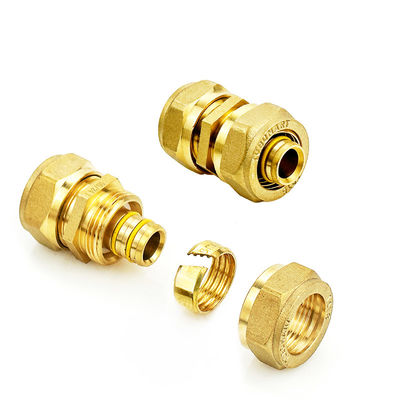 Phụng thép chính xác Chiếc cẳng tay nén màu vàng cho ống nước Phụng thép ống Pex