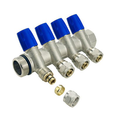 Các bộ phận sưởi ấm sàn tùy chỉnh kích thước Brass Pex Manifold với màu sắc hoàn thiện tùy chỉnh trong 2-6way