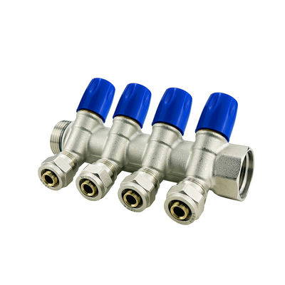 Đường sưởi ấm nước Pex Manifold với phụ kiện đồng 2-6 cách tùy chỉnh Kích thước cho máy phân phối nước