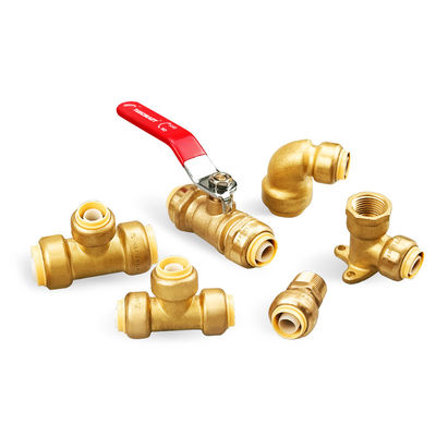 Full Range Coupler vật liệu ống nước bằng đồng vật liệu ống nước bằng đồng cắn cá mập đẩy vào phù hợp Phụ kiện Tên núm vú Phụ kiện ống