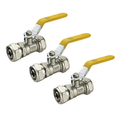 Tubomart 1/2 3/4 Inch Yellow xử lý van kiểm soát khí van bóng đồng cho van khí khí