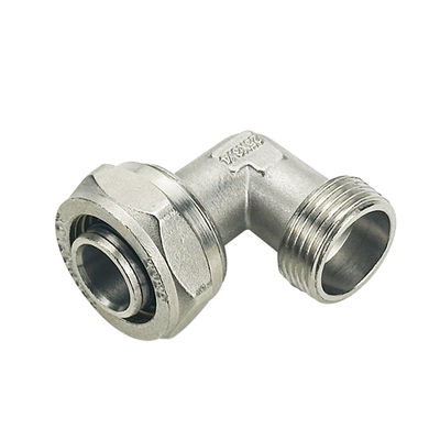 OEM PEX AL PEX Vòng kết nối ống khí đa lớp vàng bằng đồng nén khuỷu tay tất cả các kích thước mô hình đầu nối hàn