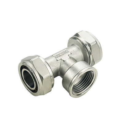 Chứng nhận ISO17484-1 Pex Tee Phép phụ kiện Crimp đúc đồng HPb 58-3A cho ống nước