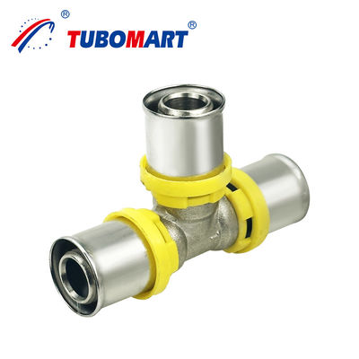 CE chứng nhận đồng CW617N NPT hoặc BSP Cung cấp khí UA / TH kiểu PEX ống gắn khuỷu tay Tee nối đồng Press