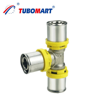 Pex Al Pex TH TYPE Press Fittings For DN15 DN25 Pressure Natural Brass Color Customizable Easy Installation For Gas System Dễ cài đặt