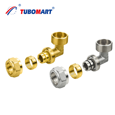 Đầu nối nén bằng đồng thau có chứng chỉ ISO NSF cho đường ống nước và khí Pex Al Pex, phụ kiện đồng thau
