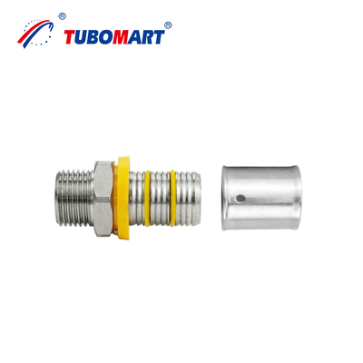 Tubomart Hỗ trợ tùy chỉnh OEM đồng PEX AL PEX Phụ kiện Hệ thống ống dẫn khí vàng 16-32MM Socket Tee khuỷu tay