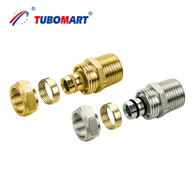 Phụ kiện ống nước nén Pex Al Pex hệ thống khí/nước OEM, khớp nối đồng thau nén bền với tuổi thọ cao