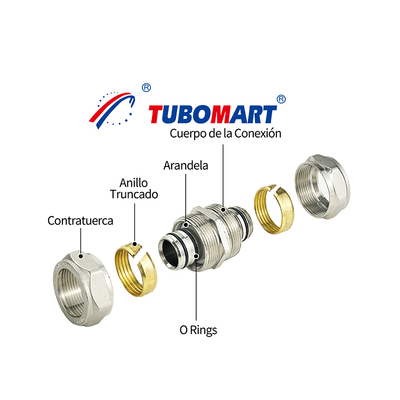 Phụ kiện nén đồng thau rèn kích thước tùy chỉnh cho ống dẫn khí Pex Al Pex, cút nối cái, cút nối không đều, nối thẳng