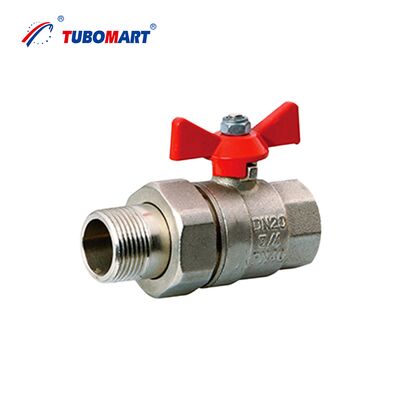 TUBOMART OEM ISO9001 Van bi đồng được chứng nhận Tay bướm Ren trong 1/2''-2'' Mạ niken Bảo hành 3 năm cho Nước