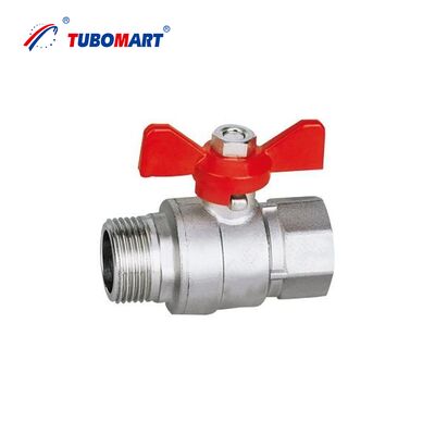 TUBOMART OEM Brass Ball Valve with Butterfly Handle /2''-1' Brass Ball Valve cho nguồn cung cấp nước