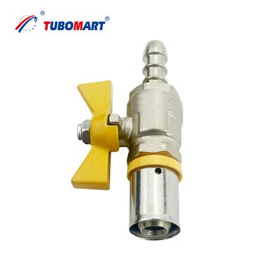 OEM PRESS GAS HOSE BALL VALVE BUTTERFLY HANDLE S1216*8 HOSE TAIL 8MM và 10MM cho Pex Al Pex nhiều lớp ống khí nhựa