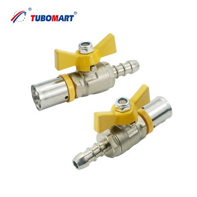 Van bi ống mềm khí áp suất OEM Tubomart với tay cầm dài, kích thước S16X10, phù hợp cho đường ống khí đa lớp PAP, tuân thủ tiêu chuẩn AS4716.